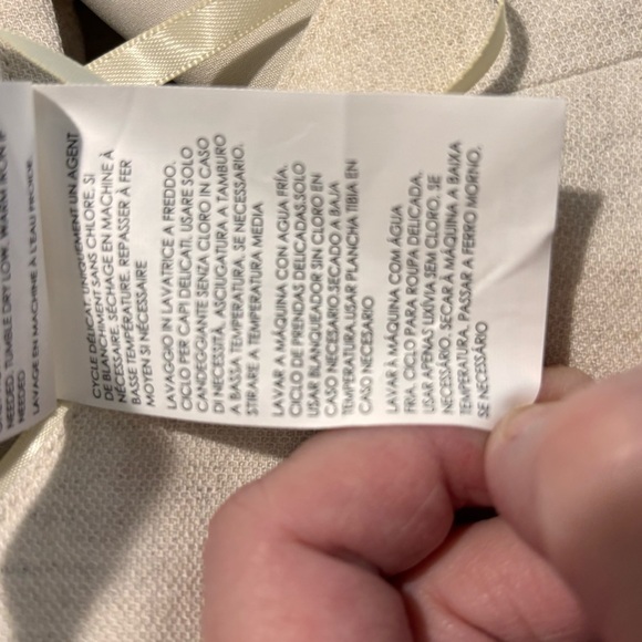 CLUB MONACO Sz 10 Open Back Jumpsuit Linen Cotton Tencel Blend Wide Leg NEW Ecru - Picture 16 of 16